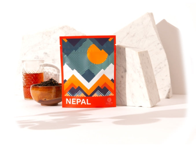 Tea from Nepal in colorful packaging